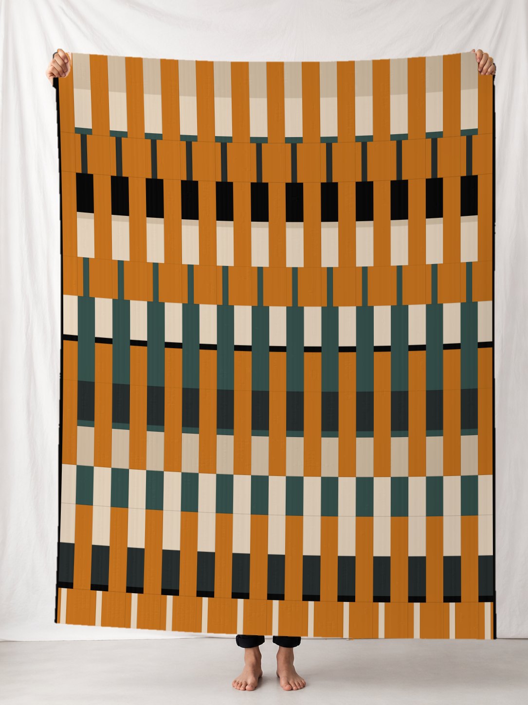 Lineage in the AMBER PETROL colourway, digitally rendered in a room.