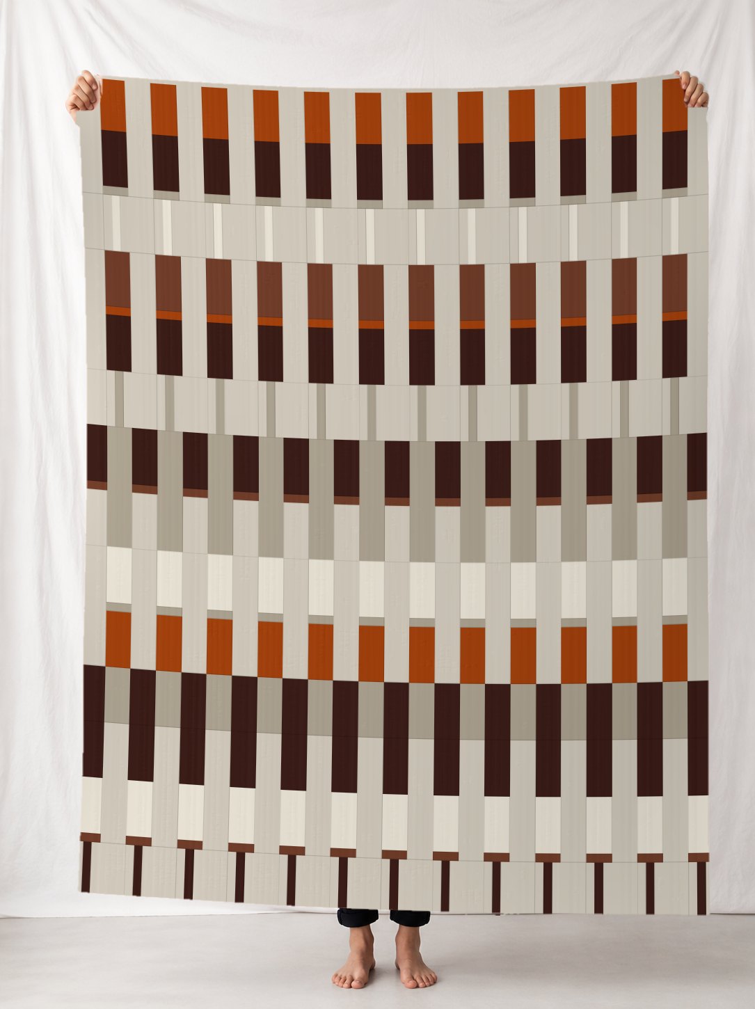 Lineage in the COCOA & CAYENNE colourway, digitally rendered in a room.
