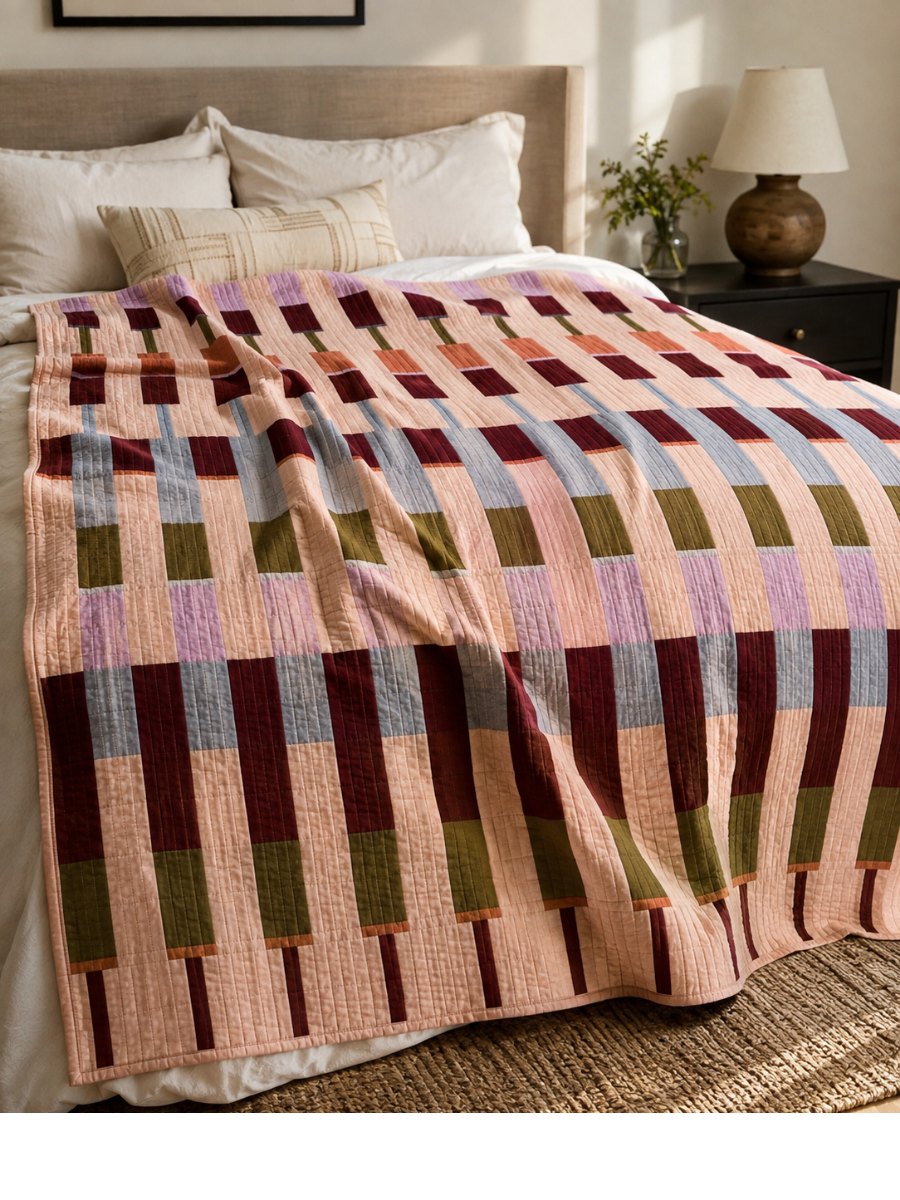Lineage in the GRASSLANDS colourway, digitally rendered in a room.