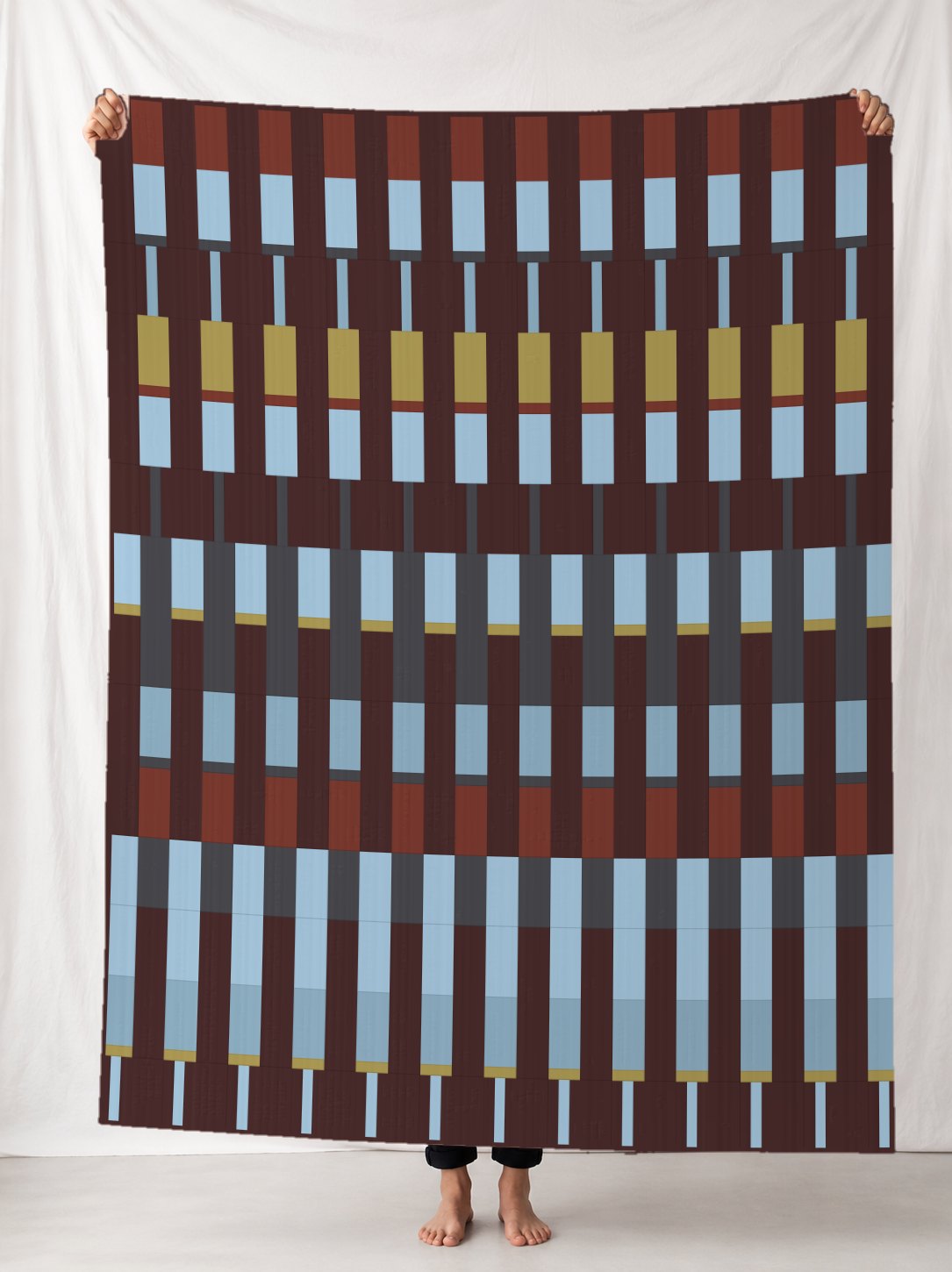 Lineage in the MAROON SKY colourway, digitally rendered in a room.