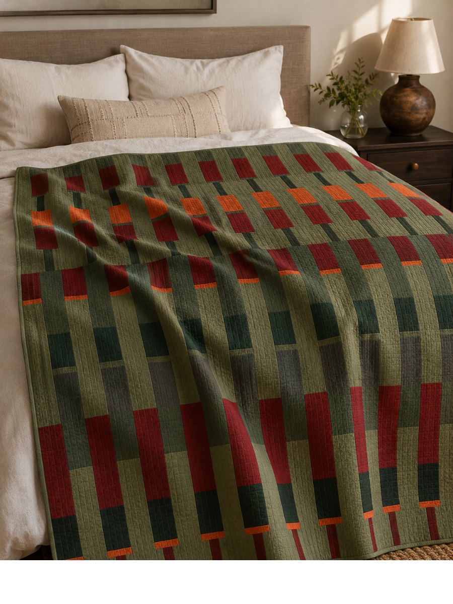 Lineage in the MOSS & EMBER colourway, shown in a styled room.