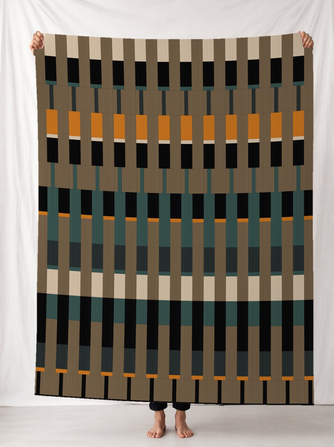 Lineage in the WALNUT PETROL colourway, digitally rendered in a room.